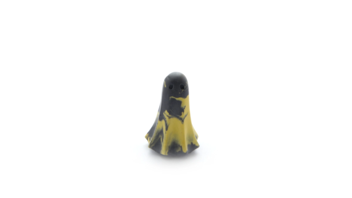 Brin HG-0032-07-26 Ghostling ghost figurine, Black & Yellow floating form from Ember Room, House of Ghosts
